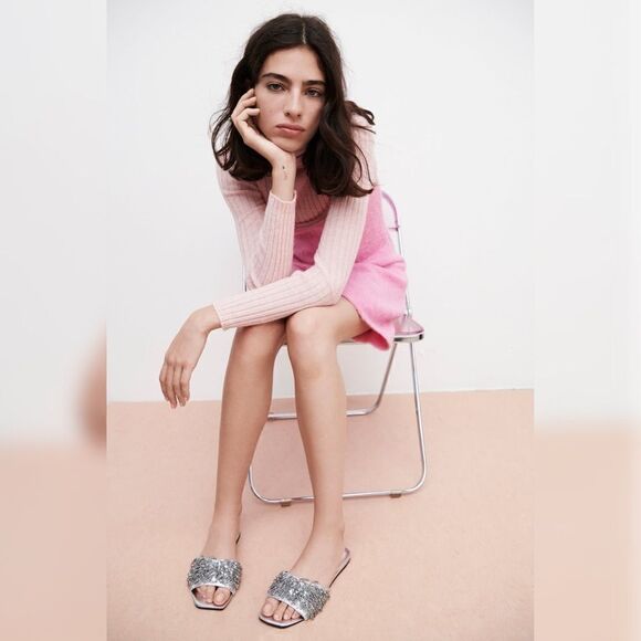 ZARA Wool Alpaca Beaded Strappy Dress - Picture 5 of 12